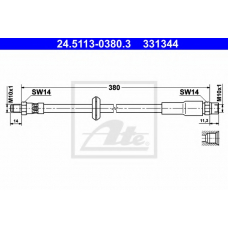 24.5113-0380.3 ATE Тормозной шланг