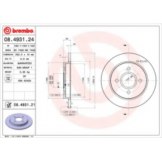 08.4931.24 BREMBO Тормозной диск