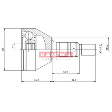 6039 KAMOKA Шарнирный комплект, приводной вал