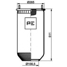 084.047-70A PE Automotive Кожух пневматической рессоры