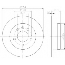 8DD 355 100-511 HELLA Тормозной диск