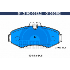 B1.G102-0582.2 GALFER Комплект тормозных колодок, дисковый тормоз