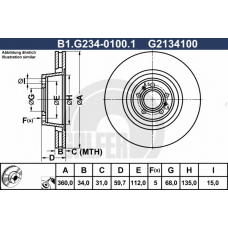 B1.G234-0100.1 GALFER Тормозной диск