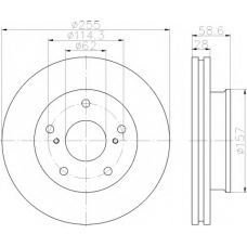 8DD 355 117-001 HELLA Тормозной диск