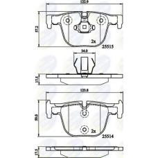 CBP02147 COMLINE Комплект тормозных колодок, дисковый тормоз