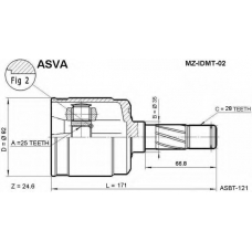 MZ-IDMT-02 ASVA Шарнирный комплект, приводной вал