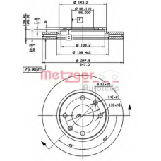 24249 E METZGER Тормозной диск