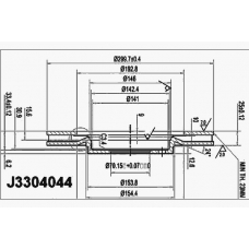 J3304044 NIPPARTS Тормозной диск