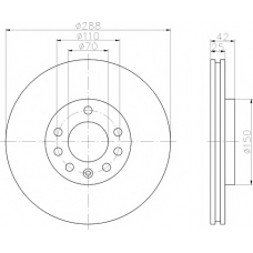 8DD 355 104-671 HELLA PAGID Тормозной диск