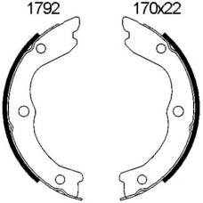 01792 BSF Комплект тормозных колодок, стояночная тормозная с