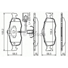 0 986 495 003 BOSCH Комплект тормозных колодок, дисковый тормоз