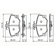 0 986 495 041 BOSCH Комплект тормозных колодок, дисковый тормоз