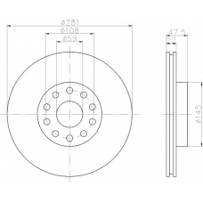 8DD 355 106-291 HELLA PAGID Тормозной диск