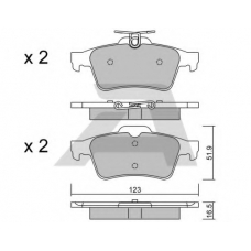 BPCI-2002 AISIN Комплект тормозных колодок, дисковый тормоз