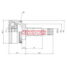 7054 KAMOKA Шарнирный комплект, приводной вал