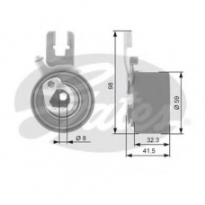 T43165 GATES Натяжной ролик, ремень грм