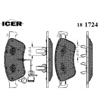 181724 ICER Комплект тормозных колодок, дисковый тормоз