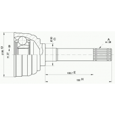 CVJ5564.10 OPEN PARTS Шарнирный комплект, приводной вал