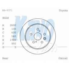 BR-9371 KAVO PARTS Тормозной диск