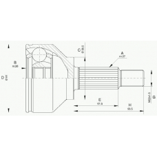 CVJ5620.10 OPEN PARTS Шарнирный комплект, приводной вал