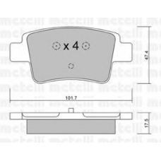 22-0705-0 METELLI Комплект тормозных колодок, дисковый тормоз