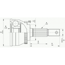 CVJ5611.10 OPEN PARTS Шарнирный комплект, приводной вал