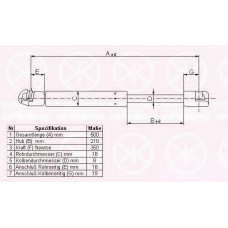 00152800 KLOKKERHOLM Газовая пружина, капот