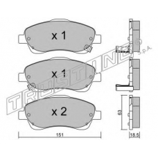 466.0 TRUSTING Комплект тормозных колодок, дисковый тормоз