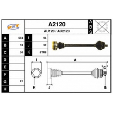 A2120 SNRA Приводной вал