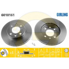 6410844 GIRLING Комплект тормозов, дисковый тормозной механизм