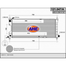 121.047/A AHE Радиатор, охлаждение двигателя