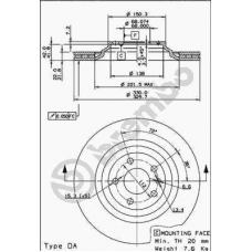 09.8842.20 BREMBO Тормозной диск