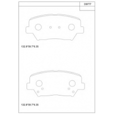 KD9777 ASIMCO Комплект тормозных колодок, дисковый тормоз