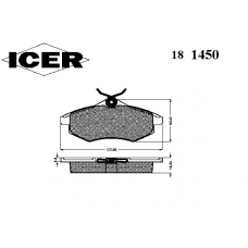 181450 ICER Комплект тормозных колодок, дисковый тормоз