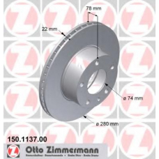 150.1137.00 ZIMMERMANN Тормозной диск