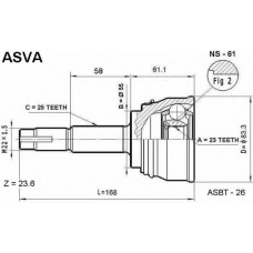 NS-61 ASVA Шарнирный комплект, приводной вал