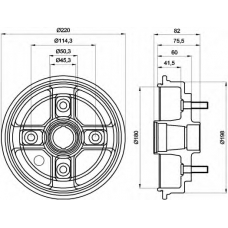 8DT 355 302-301 HELLA Тормозной барабан