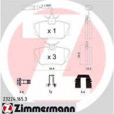 23224.165.3 ZIMMERMANN Комплект тормозных колодок, дисковый тормоз