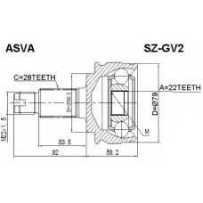 SZ-GV2 ASVA Шарнирный комплект, приводной вал