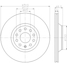 8DD 355 112-121 HELLA PAGID Тормозной диск