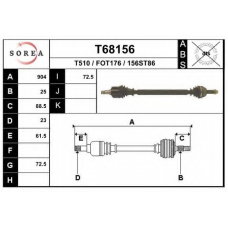 T68156 EAI Приводной вал