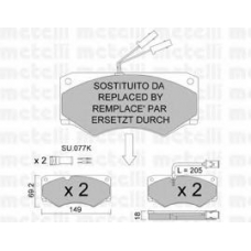 22-0014-6 METELLI Комплект тормозных колодок, дисковый тормоз