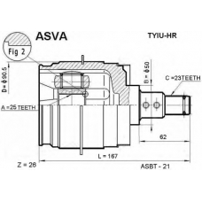 TYIU-HR ASVA Шарнирный комплект, приводной вал