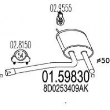 01.59830 MTS Средний глушитель выхлопных газов