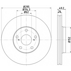 8DD 355 114-281 HELLA Тормозной диск