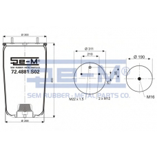 72.4881.S02 SEM LASTIK Кожух пневматической рессоры