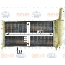 8MK 376 900-104 HELLA Радиатор, охлаждение двигателя