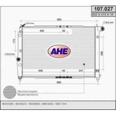 107.027 AHE Радиатор, охлаждение двигателя