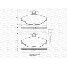 363702160846 MAGNETI MARELLI Комплект тормозных колодок, дисковый тормоз