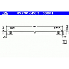 83.7701-0450.3 ATE Тормозной шланг